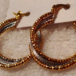 Sterling Silver 2 Toned Textured "AC" Stamped USA made NWT